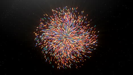 Colorful Fireworks Explosion in Space
