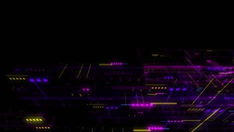 volando sobre un fondo de movimiento abstracto, una placa de circuitos futurista, una placa base digital.