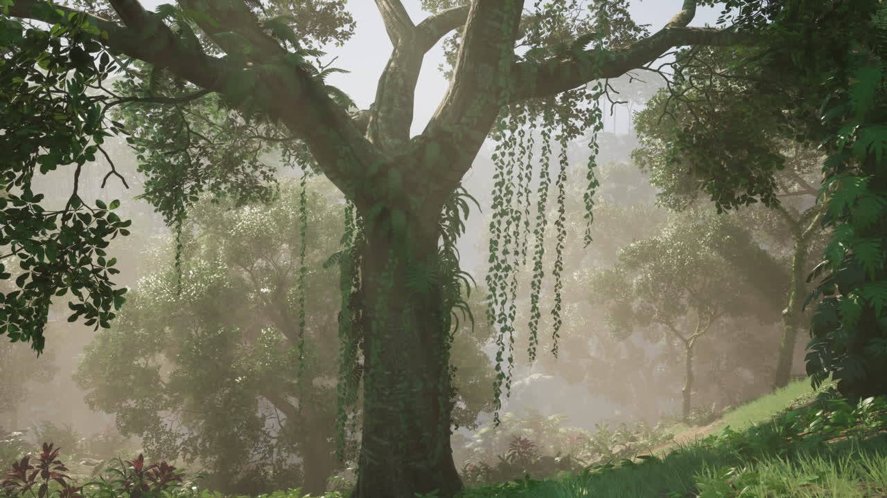 안개가 가득한 정글 풍경