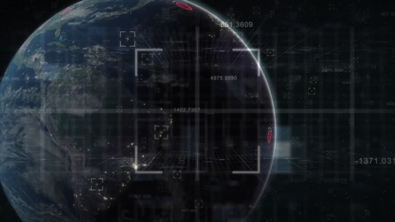 Animation of marker and data processing over globe
