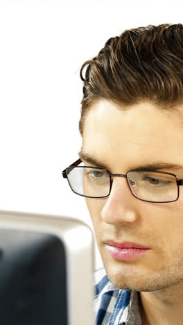 man working on desktop