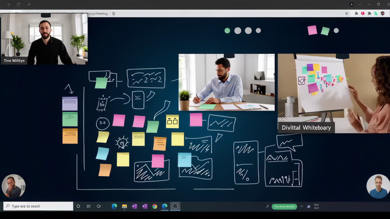 Online Business Meeting with Collaboration and Planning