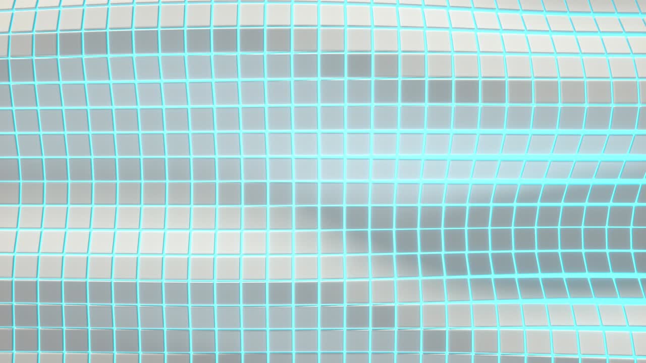 волнистая поверхность, сделанная из белых кубиков с светящимся фоном