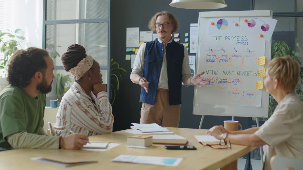 Man Giving Presentation at Office Meeting