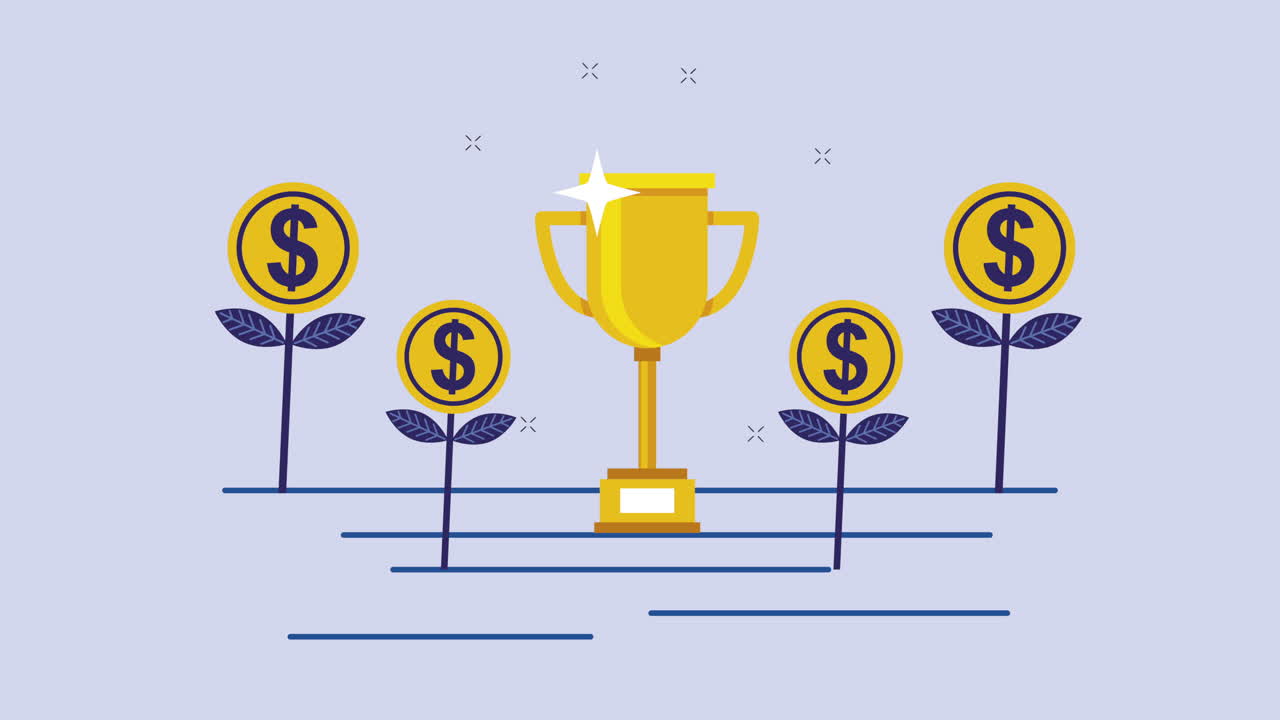 coins money dollars financial animation