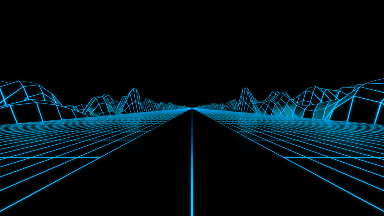 Cyberpunk Retro Road Landscape