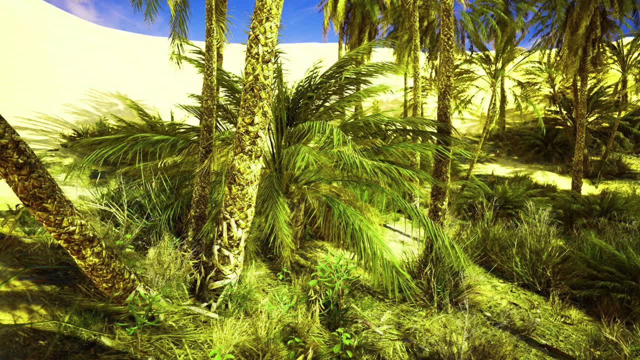 Palm Oasis in a Desert Landscape