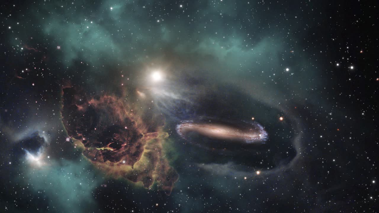 nebulosas y galaxias en el universo repleto de estrellas