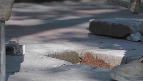 removing and replacing paving stones