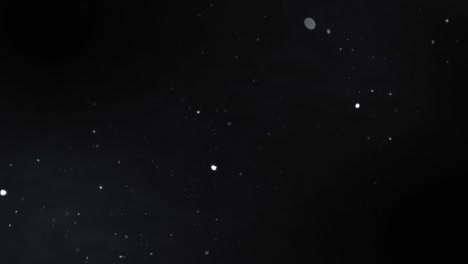 abstract white dust particles floating on black background from bottom left to top right. 4k 3d seamless looping white particles dust fly in the air for overlay in your composition. looped animation.