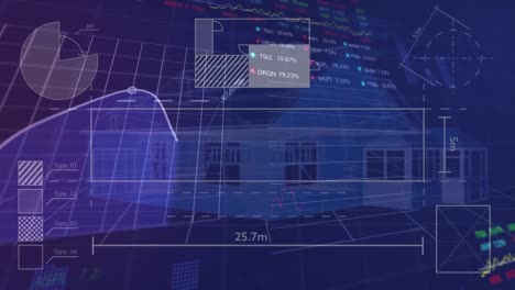 animation of data processing over house