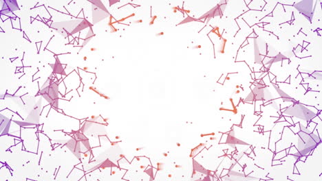 geometric shapes and lines creating circular animation on white background