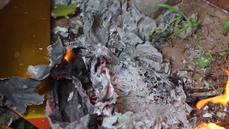 sequence of joss paper burning to ashes