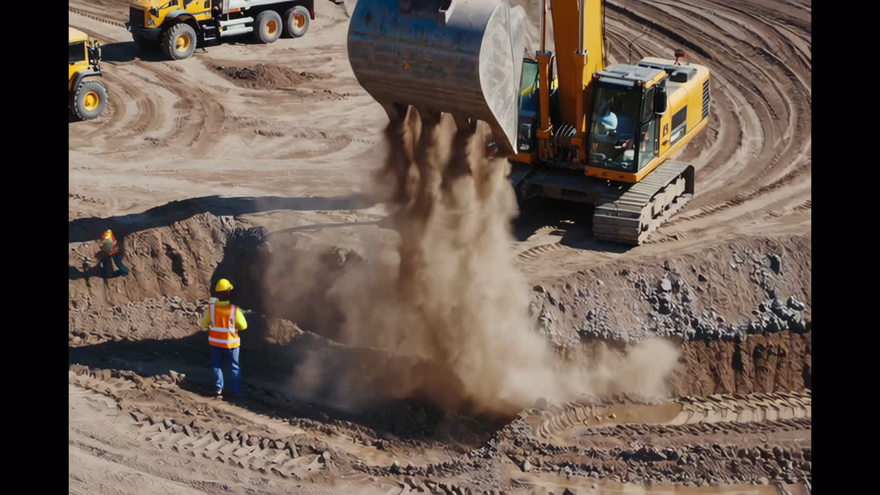 Excavation and Earthmoving Operations at a Construction Site