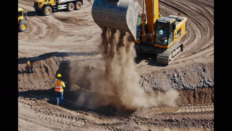 excavation and earthmoving operations at a construction site