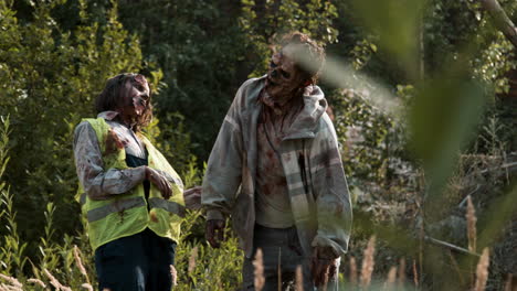 zombies walking outdoors