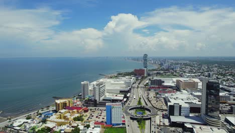 Aerial-overview-of-downtown-Boca-del-Rio,-Veracruz