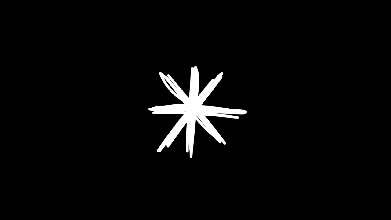 Animated Hand-Drawn Scribble Shapes on Black Background