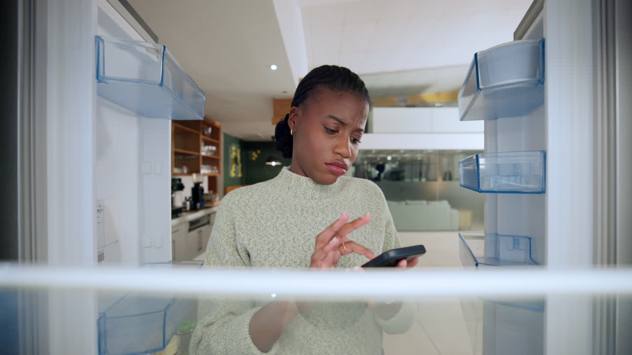 Woman looking into refrigerator