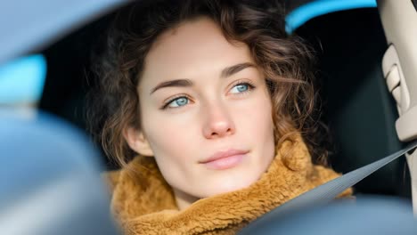 woman in car with seatbelt