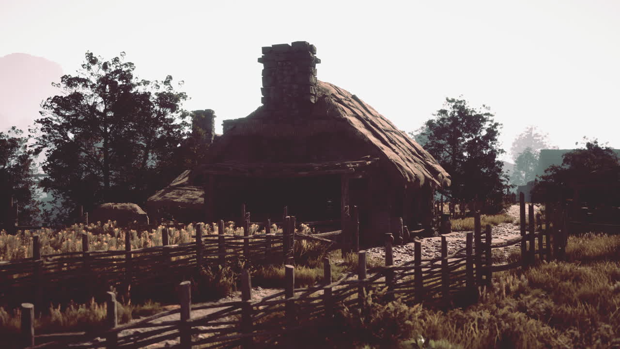 중세 마을 오두막집