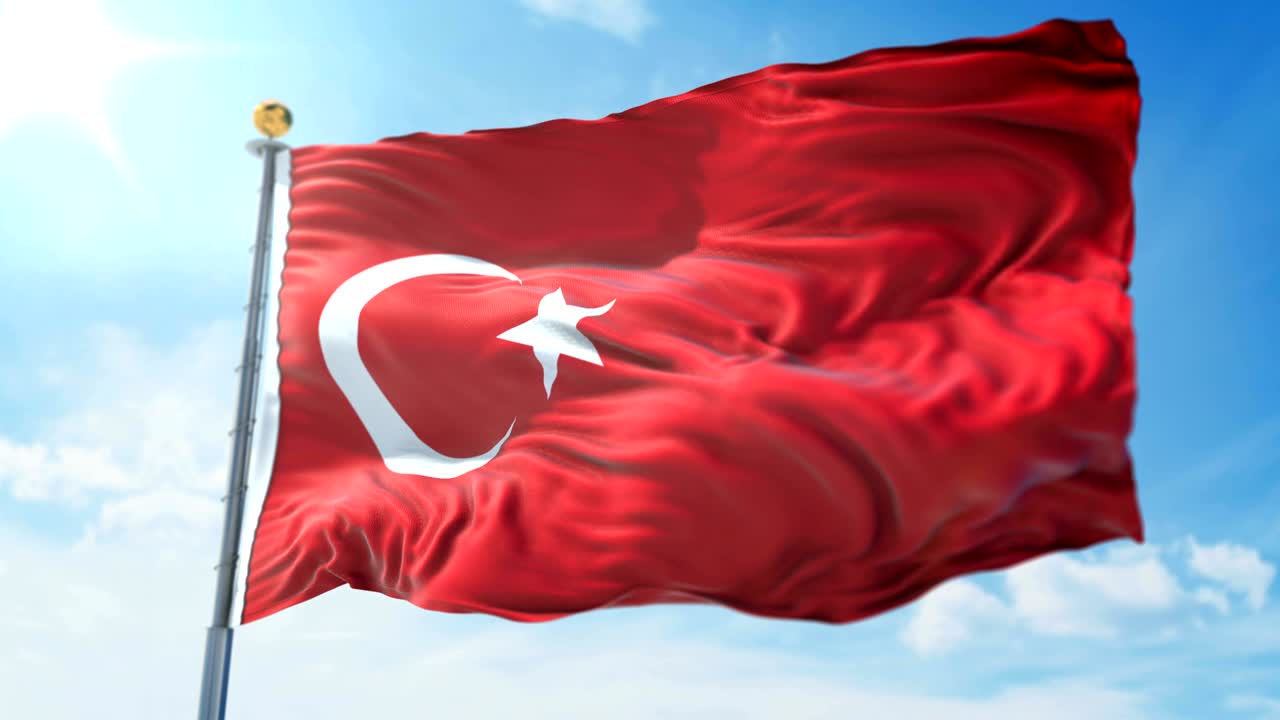 칠면조 발의 3d 렌더링 영상: 아름다운 섬유 직물 어리 루프 흔들기