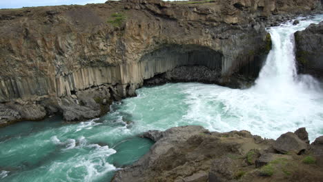 the aldeyjarfoss waterfall in north iceland.