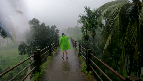 keri sattari bridge during monsoon in heavy rain