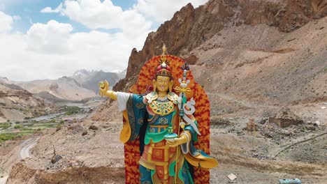 huge statue of guru padmasambhava located in ladakh, india