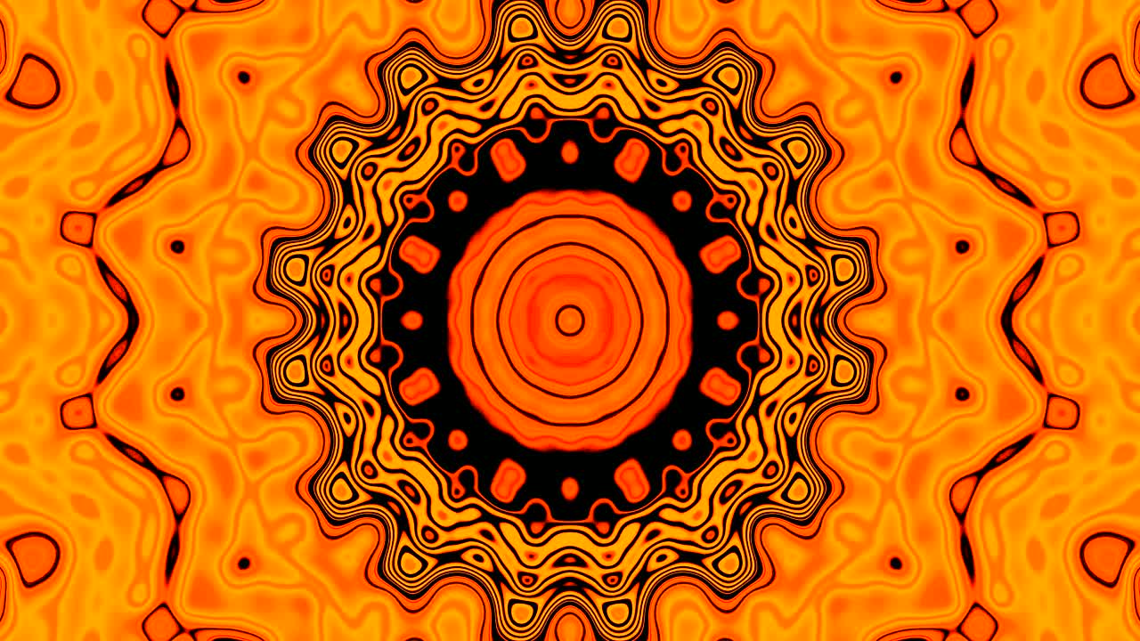 Un tunnel fatto di modelli colorati che scorrono fluidamente in un loop. Il design presenta colori ed effetti vivaci che creano un movimento dinamico adatto come screensaver o sfondo