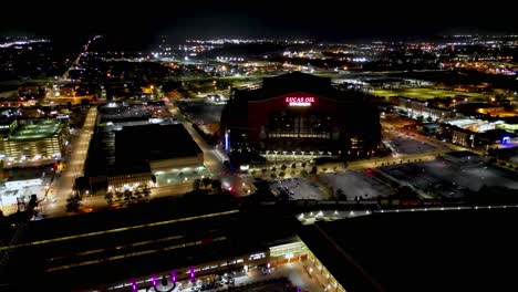 lucas oil stadium, indianapolis nighttime skyline, nfl colts team venue