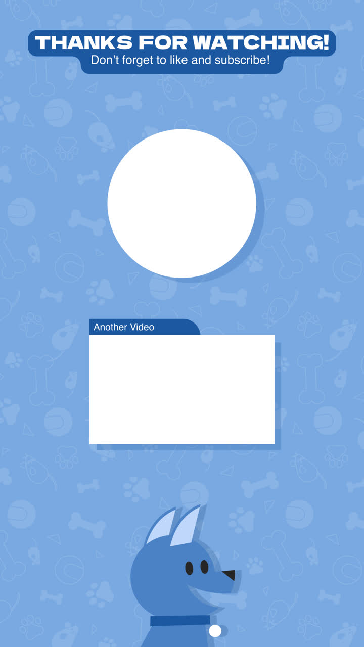 Video End Screen with Cartoon Dog and Call to Action