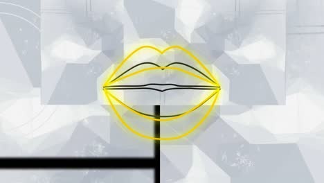 animation of neon mouth and black lines on white background