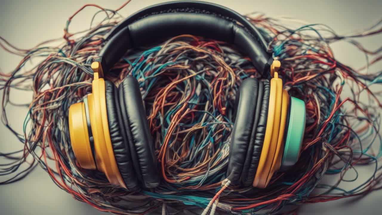 una secuencia de auriculares