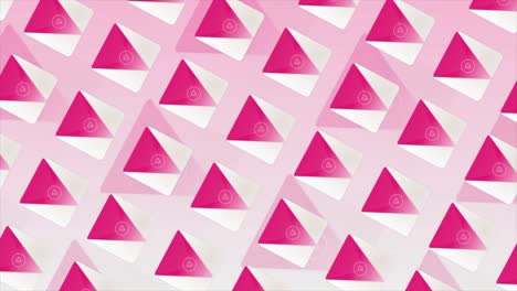 abstract geometric pattern with pink triangles and play buttons