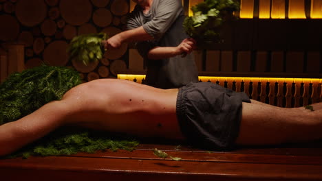 Traditional Russian Banya Massage with Fir Branches