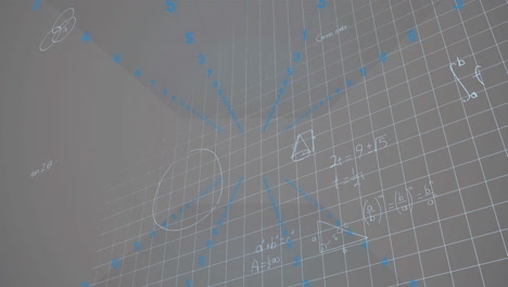 animación de números, geometría y fórmulas matemáticas en fondo beige