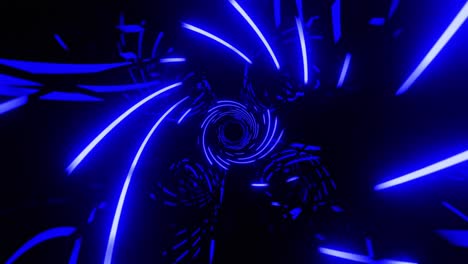 túnel azul con líneas hipnóticas. animación en bucle sin costuras 002