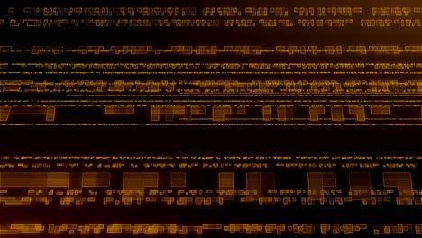 Abstrakte-Animation-Abstrakter-Und-Dynamischer-Gelber-Digitaler-Datenblockströme