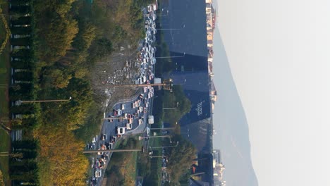 traffic congestion on a city street