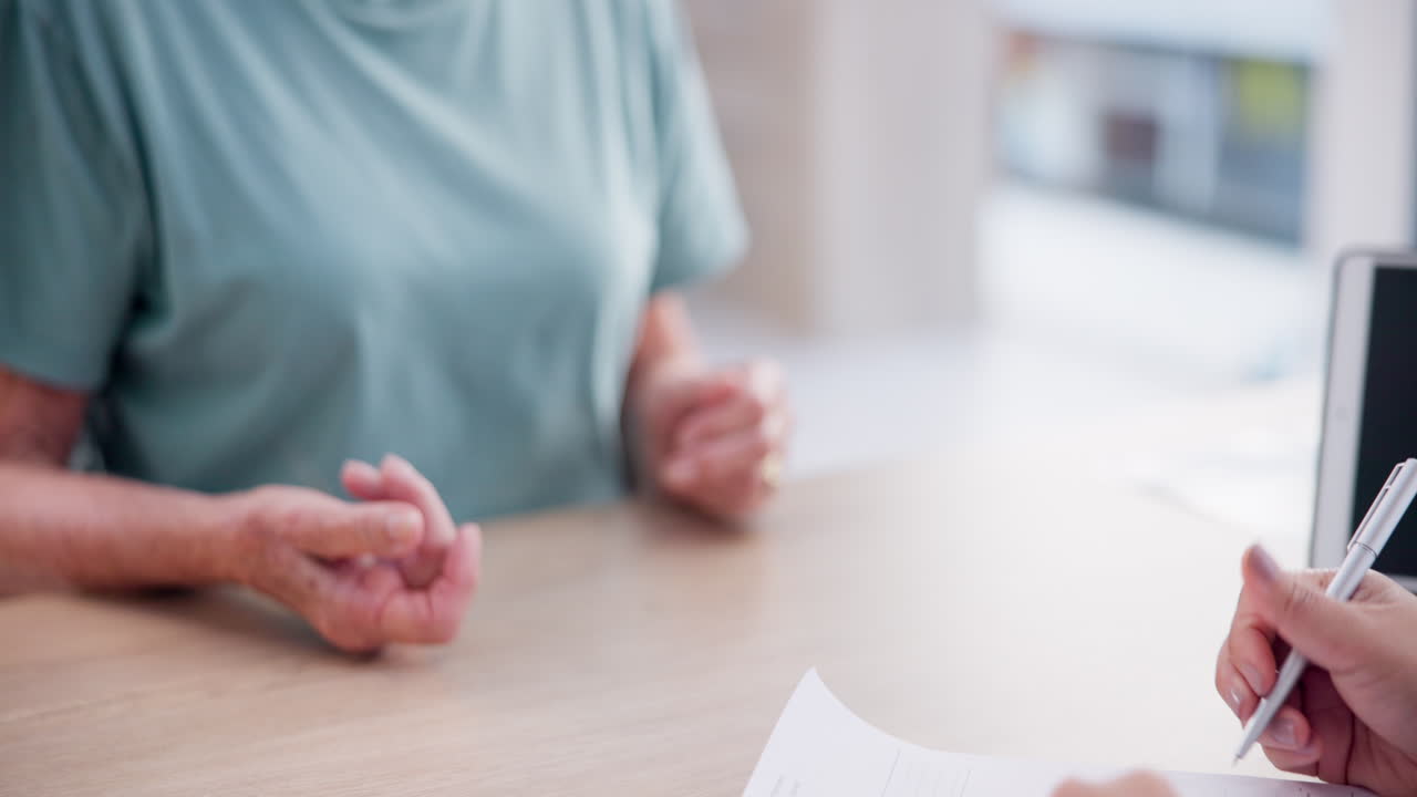 의사, 손 및 글쓰기 상담