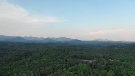 aerial view of luscious, green mountains