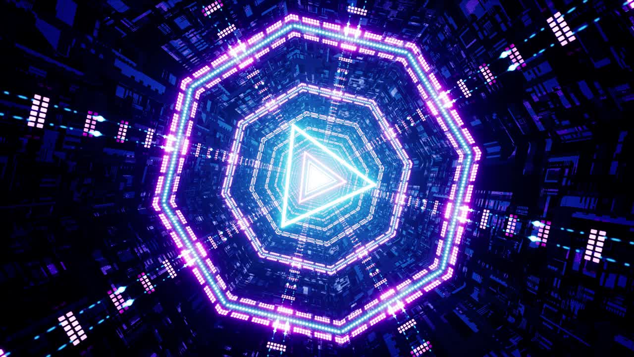네온 트라이글 라이트 sci-fi 터널 vj 루프
