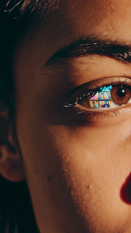 close-up of a woman's face in sunlight