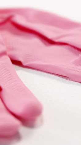 close-up of pink gloves