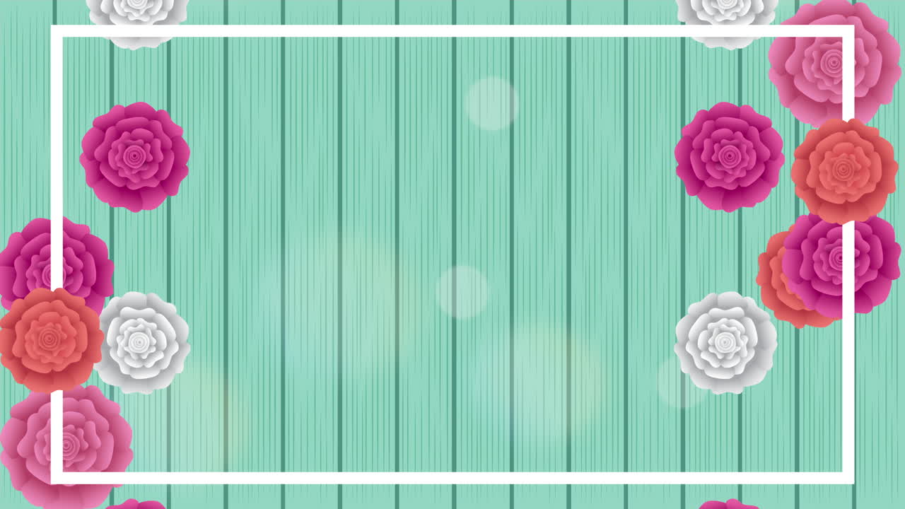 사각형 경계와 함께 아름다운 장미 정원