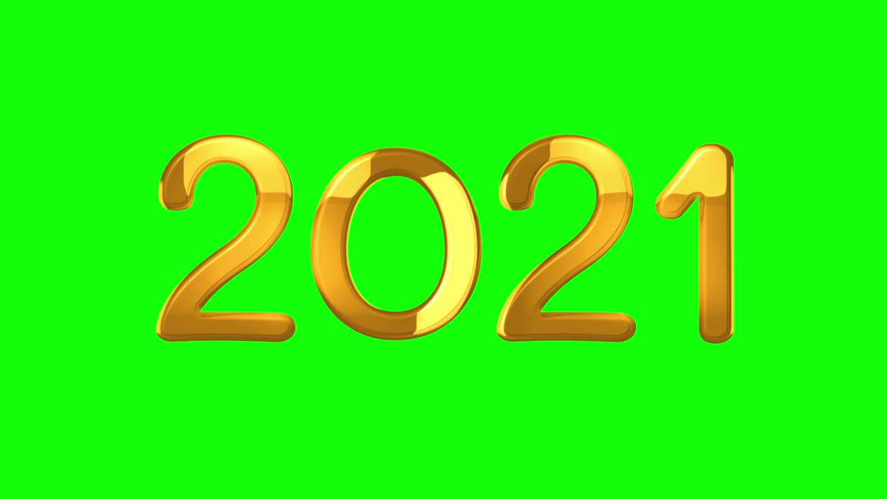 4K-Animationsschriftzug 'Neujahr und Weihnachten 2021' auf Greenscreen