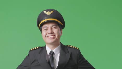 smiling pilot in uniform