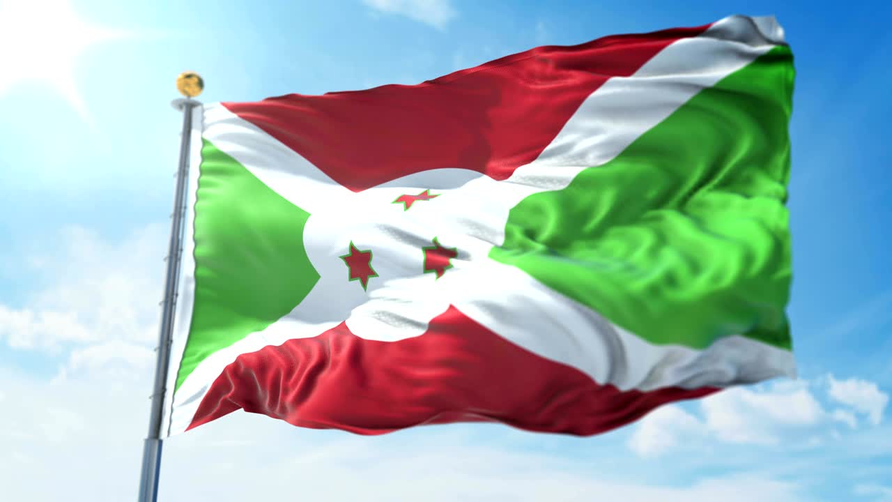 부룬디 발의 3d 렌더링 영상: 아름다운 섬유 천의 줄이 흔들리고 있습니다.