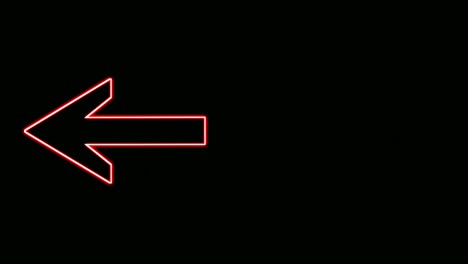 left arrow neon modern animation on black background ,turn left sign or entrance, exit modern symbol